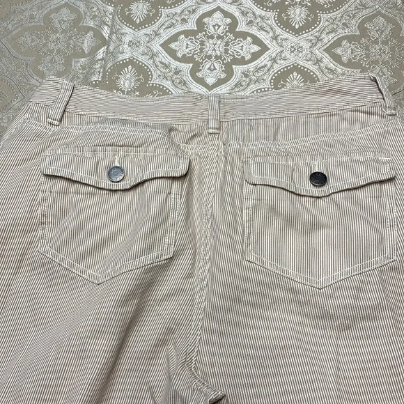 L.L. Bean Tan & White Striped Wide Leg Pants - Picture 10 of 10